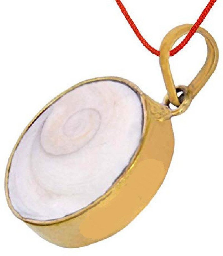 RATAN BAZAAR Gomti Chakra Pendant Original Stone Silver Pendant Gold-plated Stone Pendant