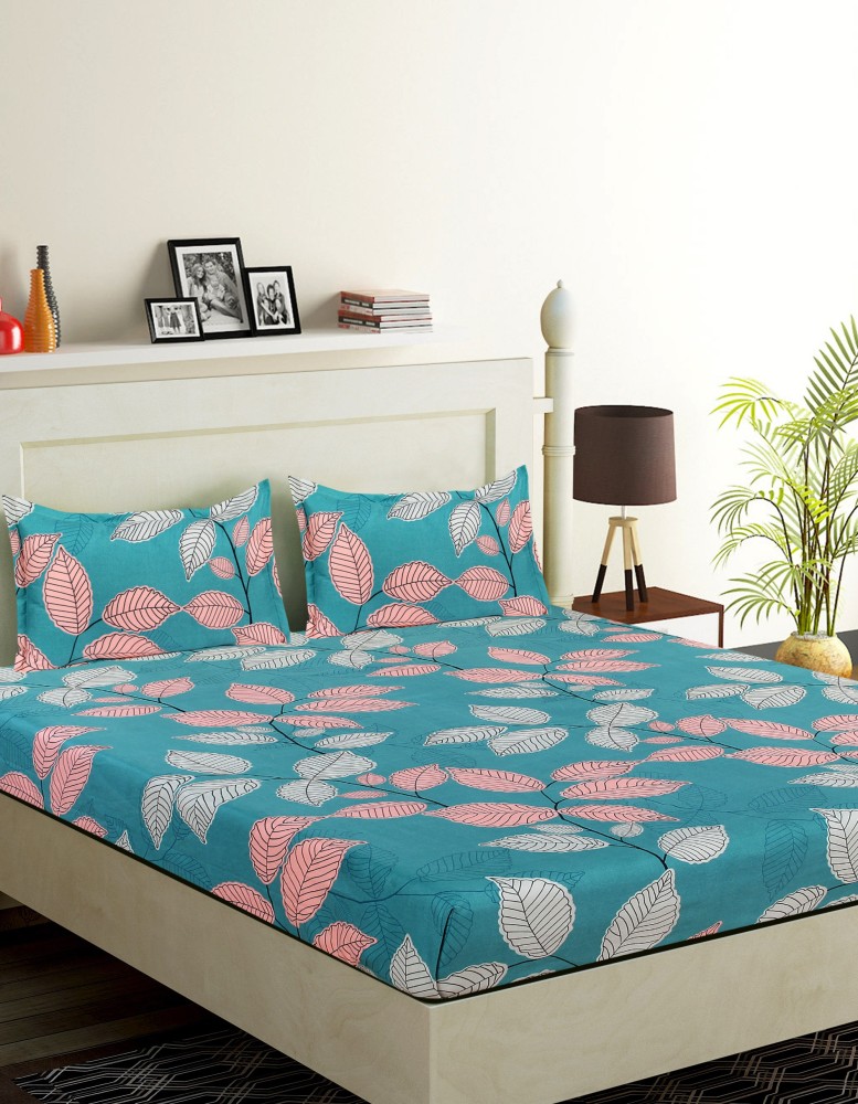 RD TREND 180 TC Polycotton Double Floral Fitted (Elastic) Bedsheet