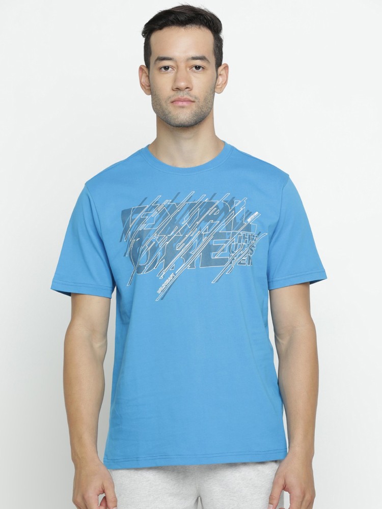 Wildcraft Graphic Print Men Round Neck Blue T-Shirt
