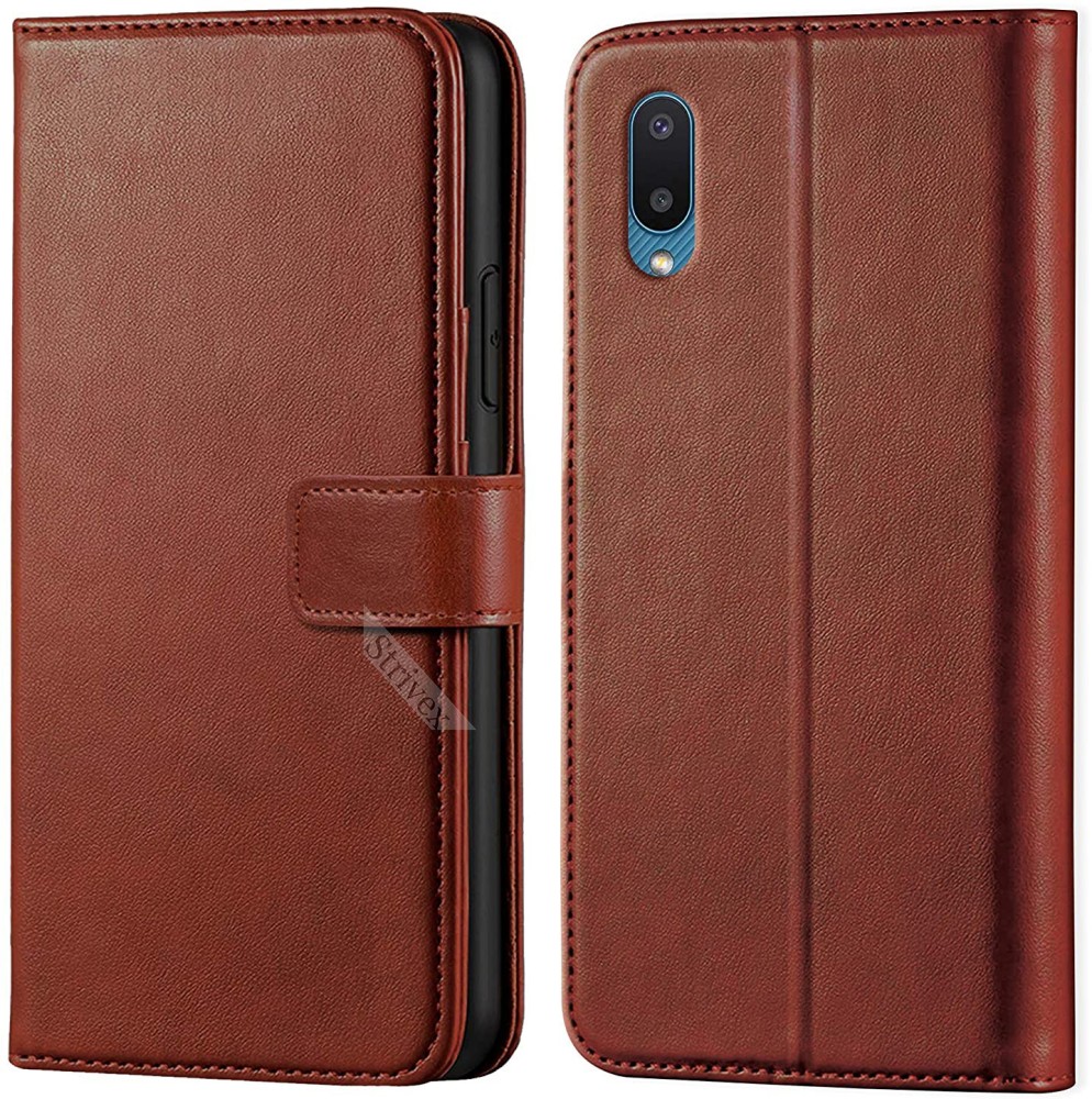 Strivex Back Cover for Samsung Galaxy M02- Vintage Flip Wallet Back Case Cover