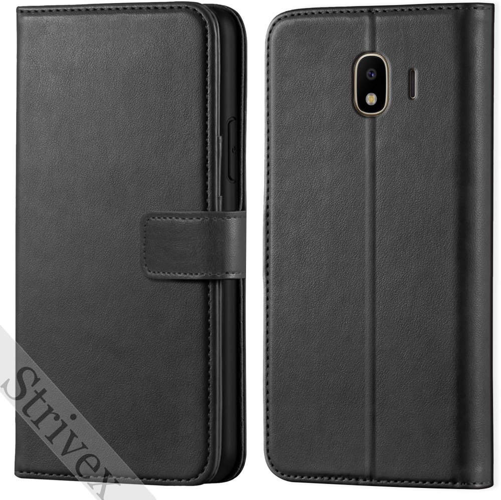 Strivex Back Cover for Samsung Galaxy J4- Vintage Flip Wallet Back Case Cover