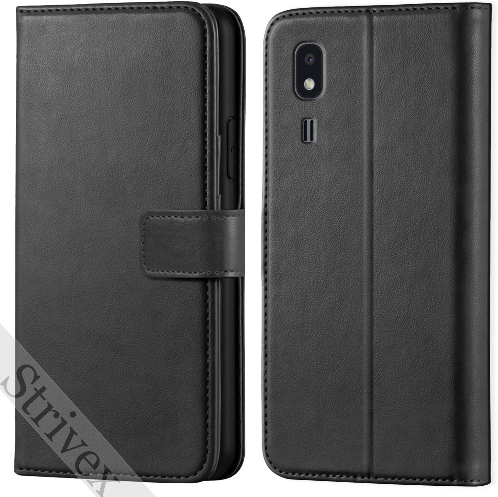 Strivex Back Cover for Samsung Galaxy A2 Core- Vintage Flip Wallet Back Case Cover