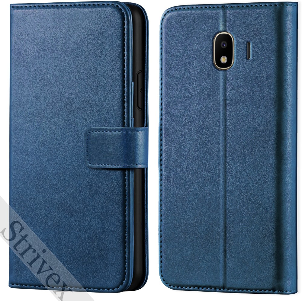 Strivex Back Cover for Samsung Galaxy J4- Vintage Flip Wallet Back Case Cover