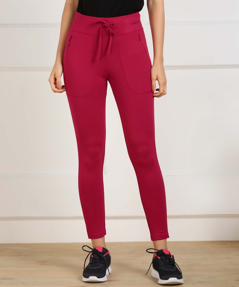 FRUIT OF THE LOOM Solid Women Red Track Pants