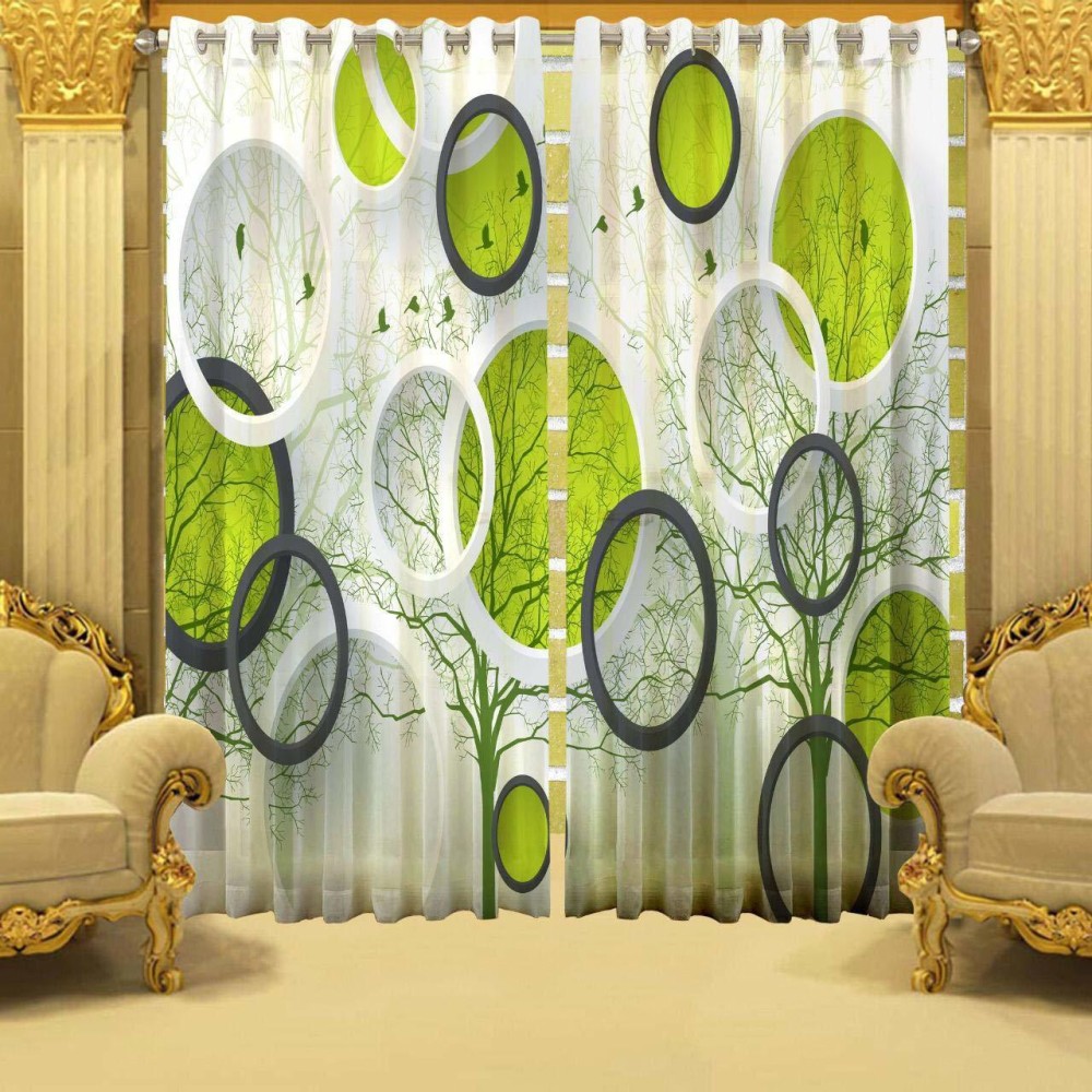 RISKY FAB 154 cm (5 ft) Polyester Room Darkening Window Curtain (Pack Of 2)