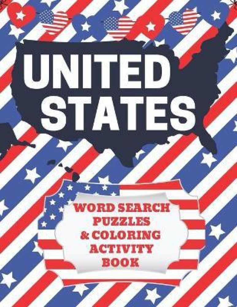 United States Word Search Puzzles and Coloring Activity Book