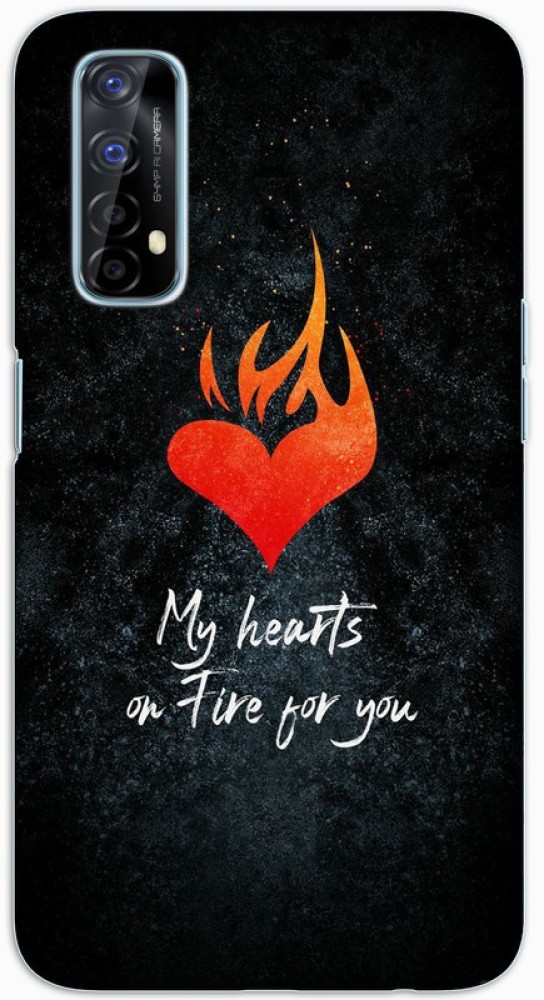 CROKIAN Back Cover for realme 7 Fire heart Back Cover