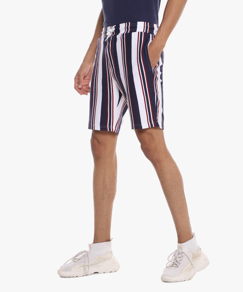 CAMPUS SUTRA Striped Men White Regular Shorts