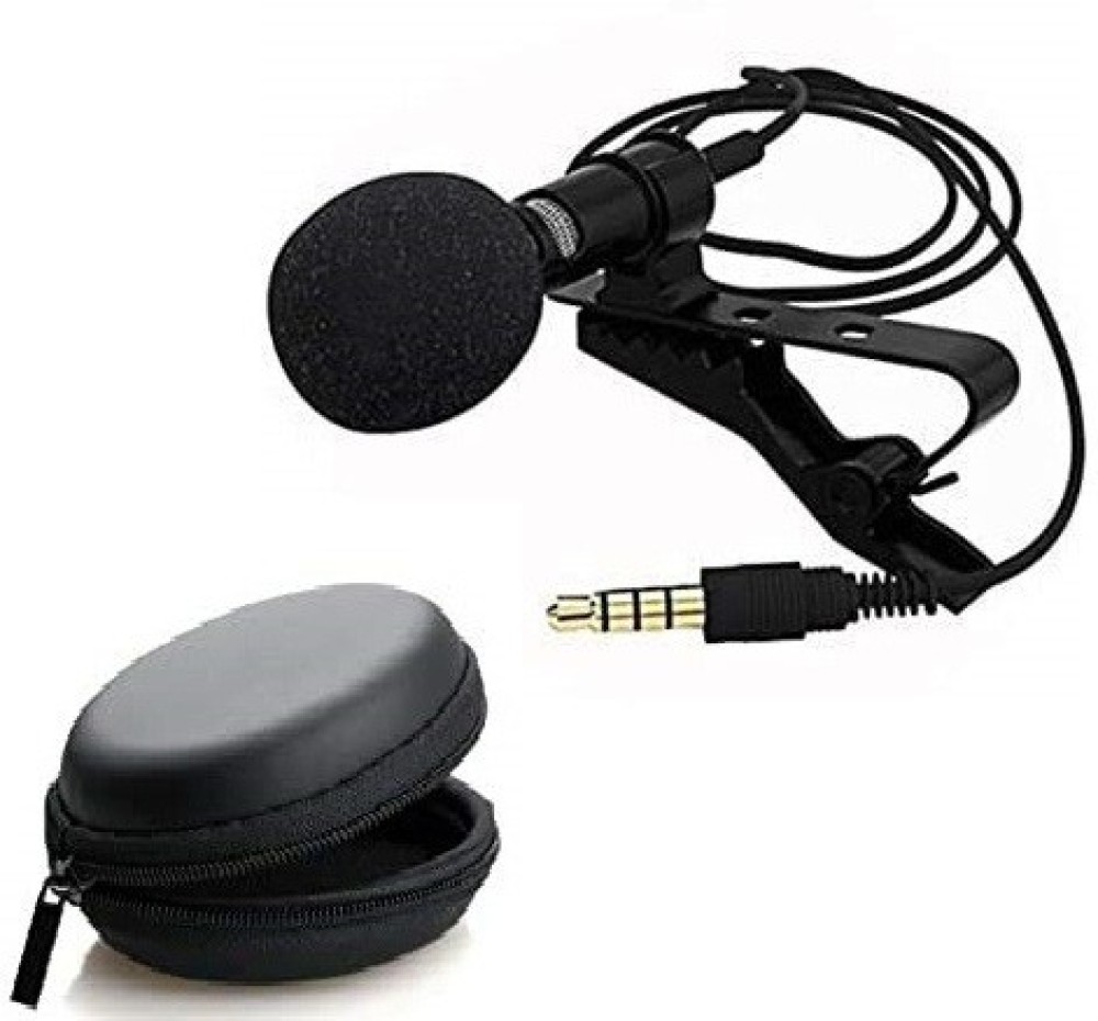 MEZIRE ®Super Lapel Lavalier Tie Clip Metal Mono Microphone 3.5mm With Collar Clip For Lound Speaker With Hard Carrying Case(CM24,Black)#Quality Assurance Microphone