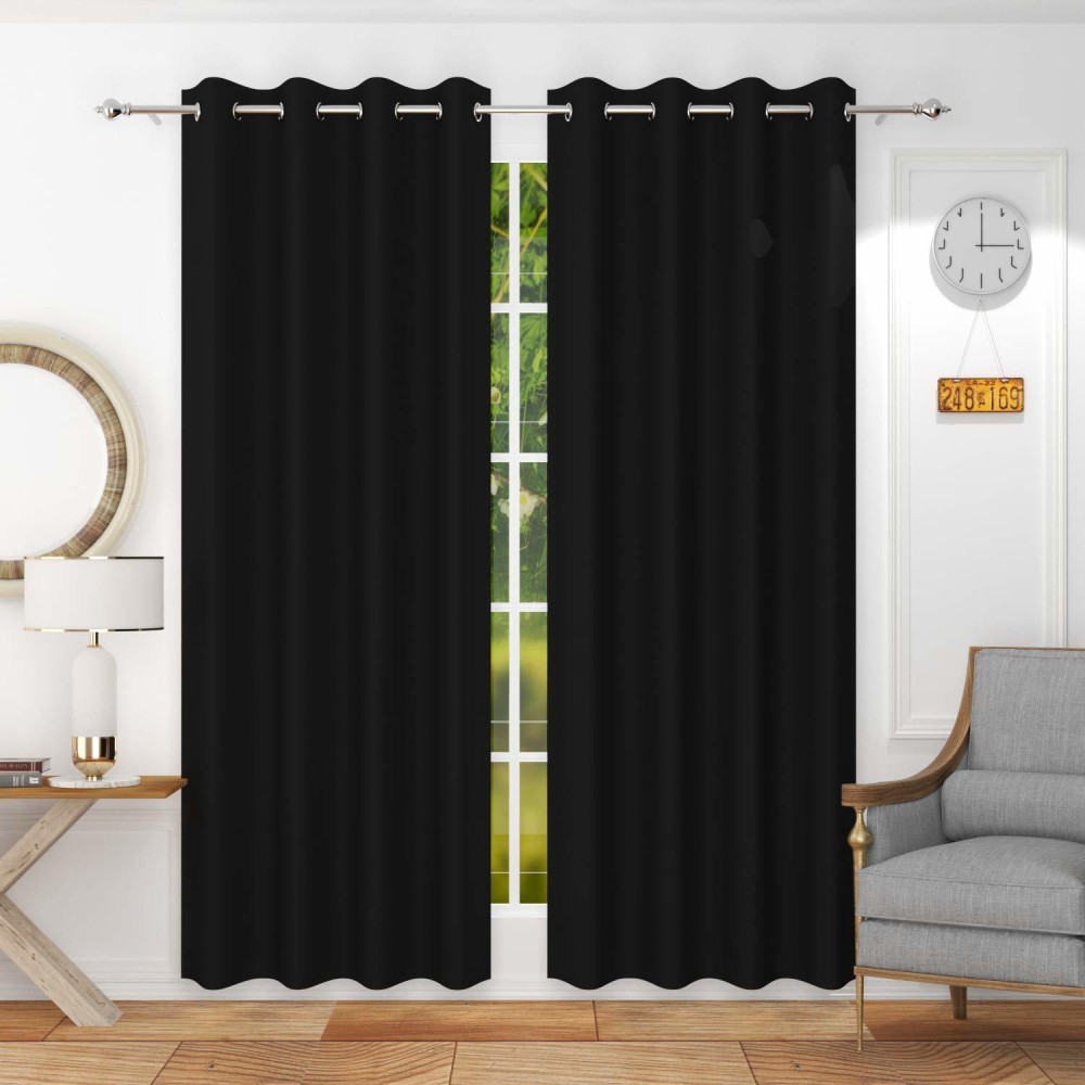 DECOROLOGY 274.32 cm (9 ft) Polyester Blackout Long Door Curtain (Pack Of 2)
