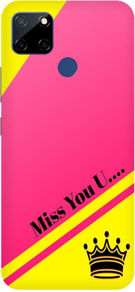 Bluvver Back Cover for Realme C25, RMX3193, Printed Miss you U Letter Back Cover