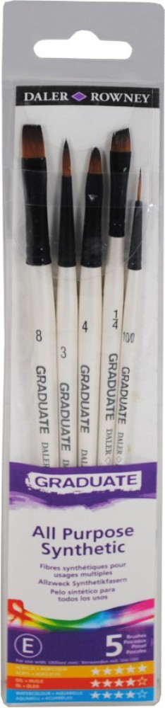 DALER ROWNEY Graduate Short Handle Selection Brush Set (5x Brushes)