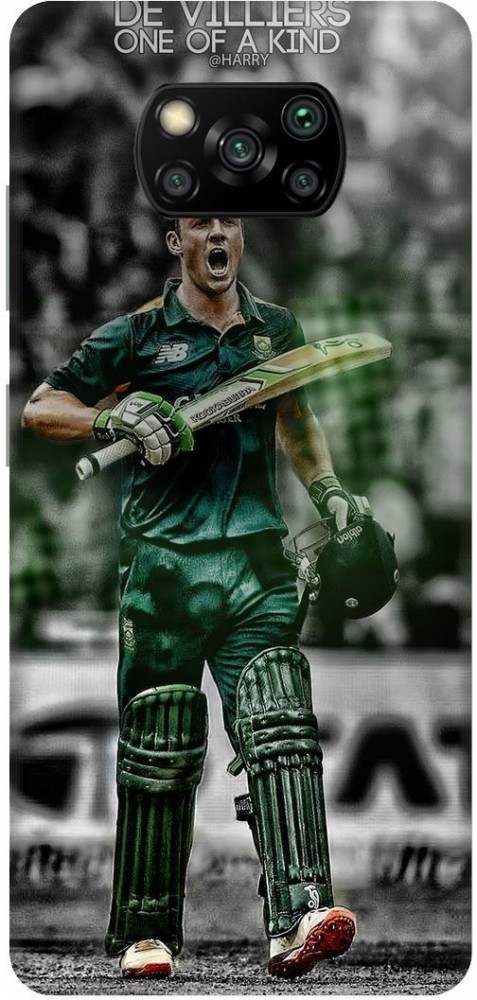 UMPRINT Back Cover for Poco X3/MZB9965IN De Villiers Cricket Africa Sports Printed Back Cover
