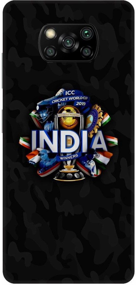 UMPRINT Back Cover for Poco X3/MZB9965IN World Cup Team India Printed Back Cover
