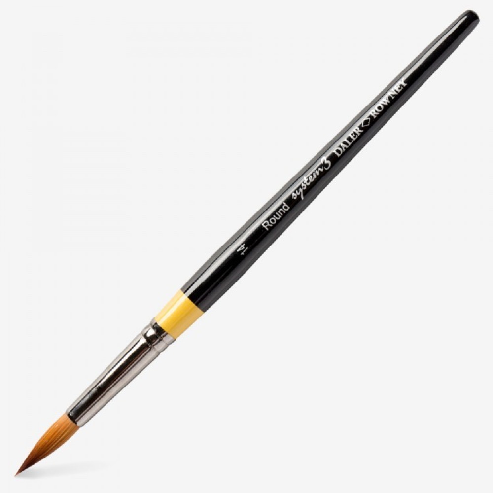 DALER ROWNEY System3 Short Handle Round SY85 Synthetic Paint Brush, No 14
