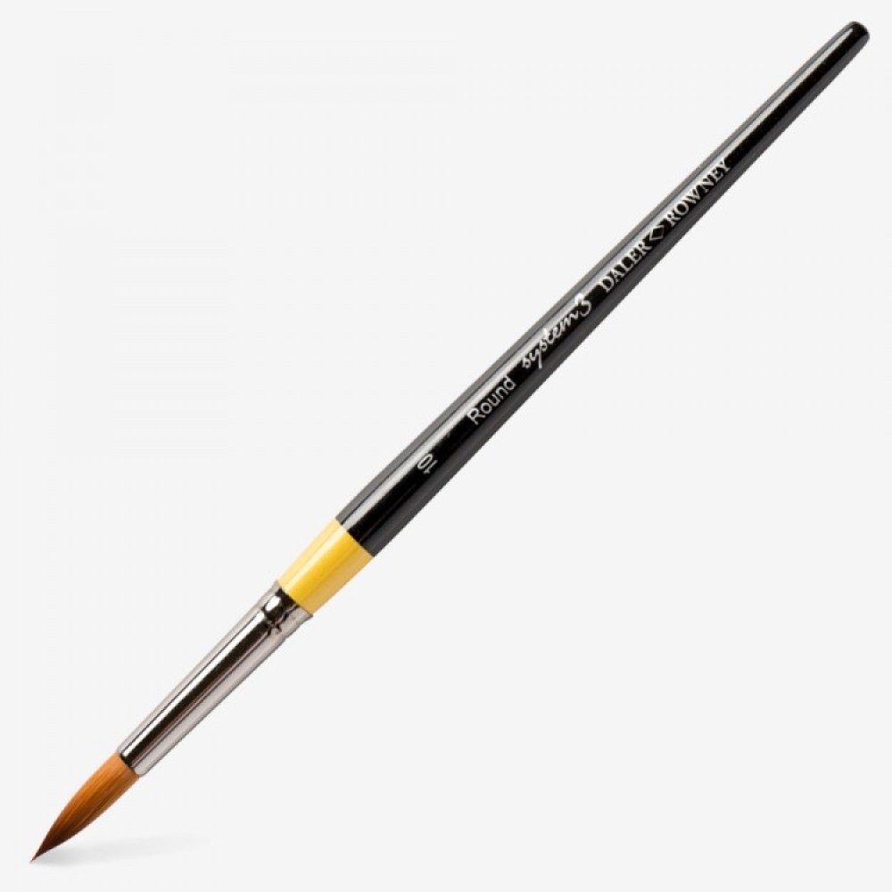 DALER ROWNEY System3 Short Handle Round SY85 Synthetic Paint Brush, No 10
