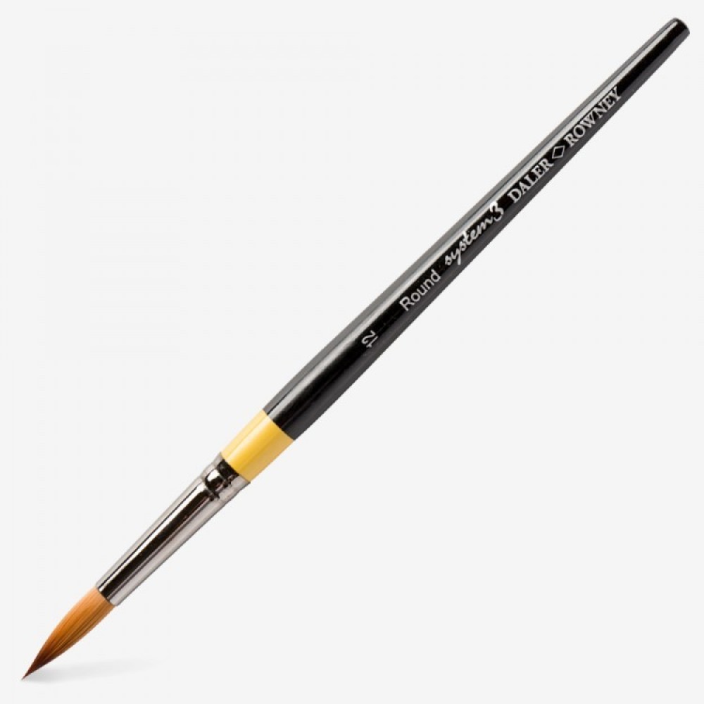 DALER ROWNEY System3 Short Handle Round SY85 Synthetic Paint Brush, No 12
