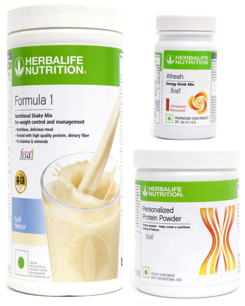 Herbalife Nutrition FORMULA-1 SHAKE KULFI-500 GM+PROTEIN POWDER -200 GM+AFRESH -CINNAMON-50 Protein Shake