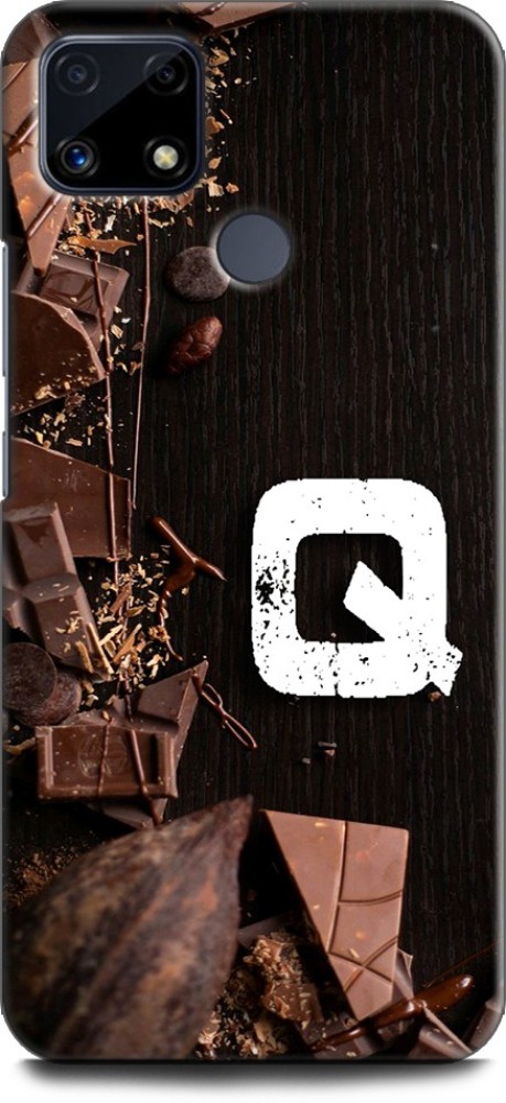 KEYCENT Back Cover for Realme C25s, RMX3197 Q, Q LETTER, Q NAME, CHOCOLATE , BROWN, ALPHABET