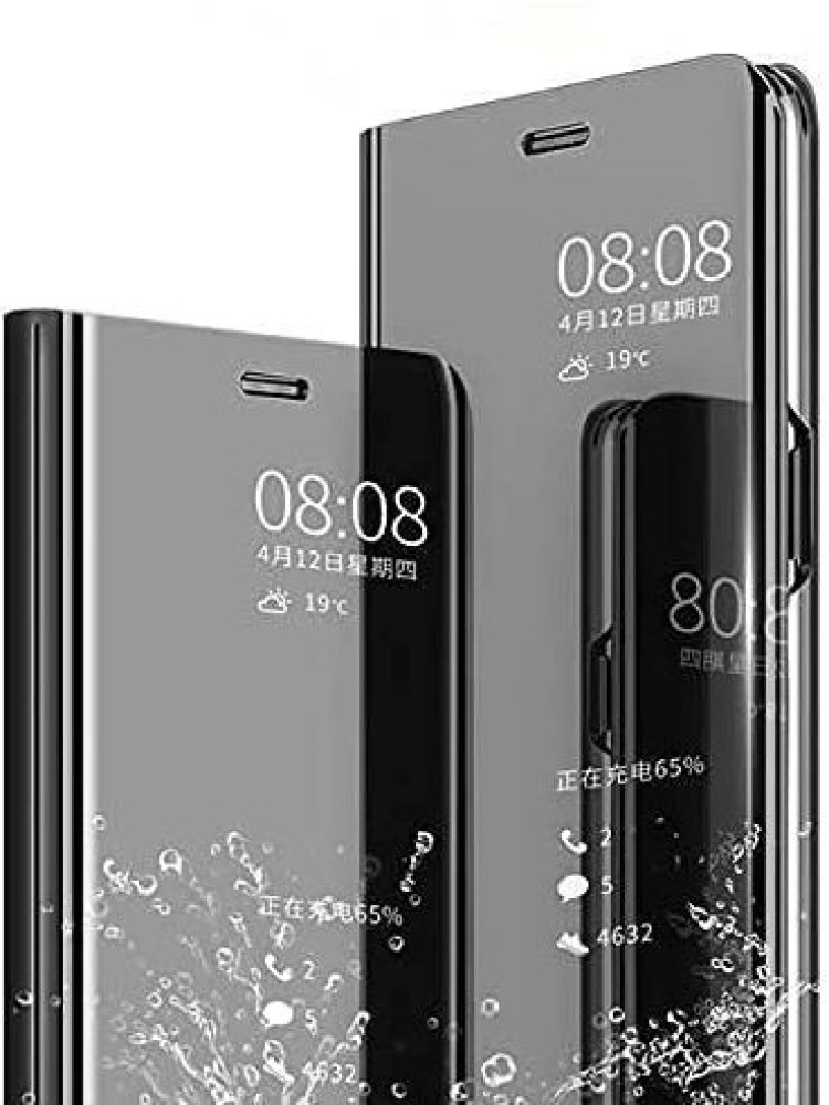 Dekkin Flip Cover for Smart Semi Clear View With Standing Mirror flip Case Cover for Oppo F1s