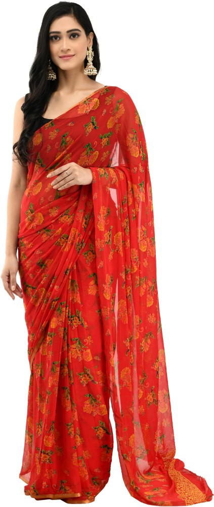 DRAPE & DRESSES Printed Fashion Chiffon Saree