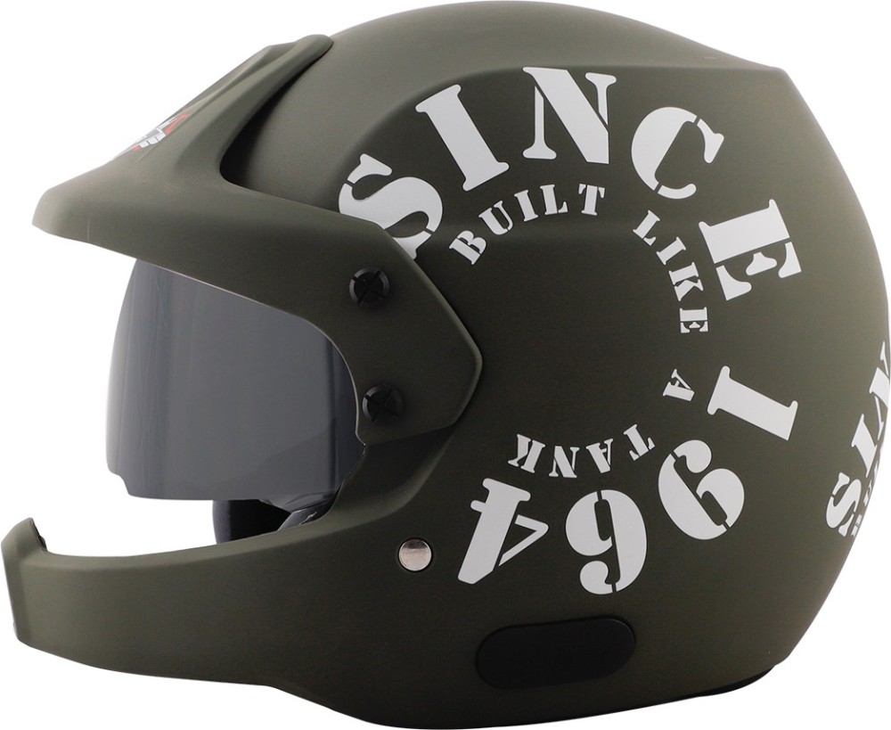 Steelbird SB-51 7Wings Rally Tank Open Face Helmet ISI Certified Off Road Helmet Motorbike Helmet