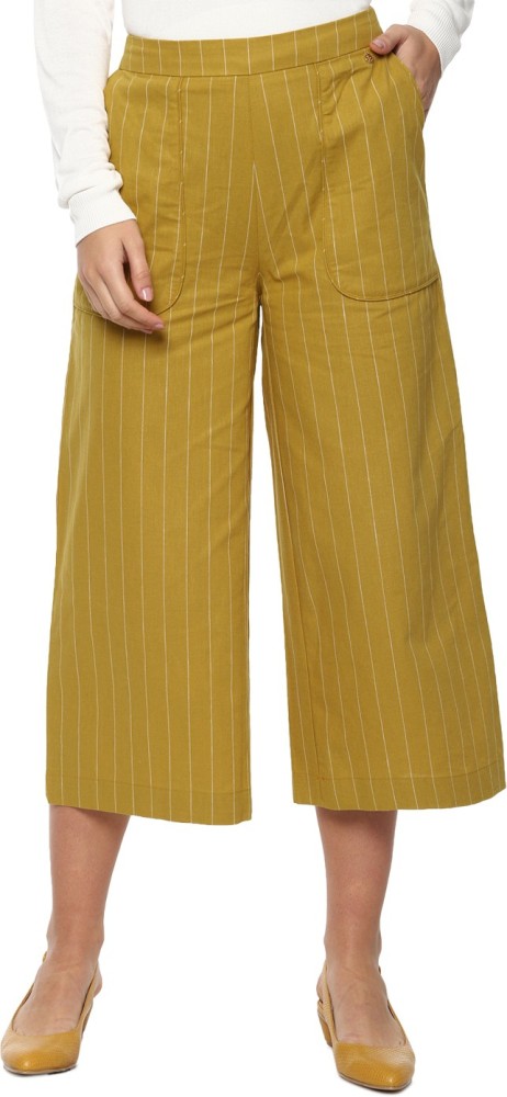 VAN HEUSEN Regular Fit Women Yellow Trousers