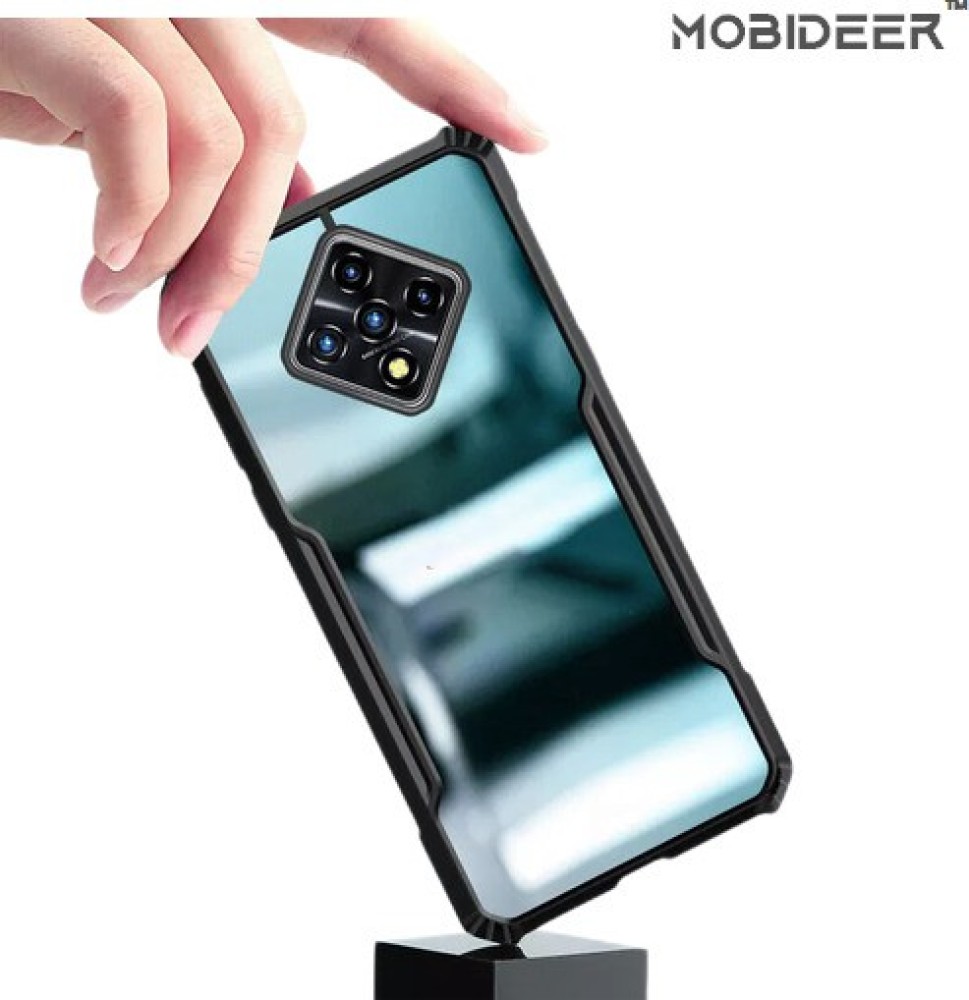 MOBIDEER Back Cover for Infinix Zero 8i, Transparent Hybrid Hard PC Back TPU Bumper