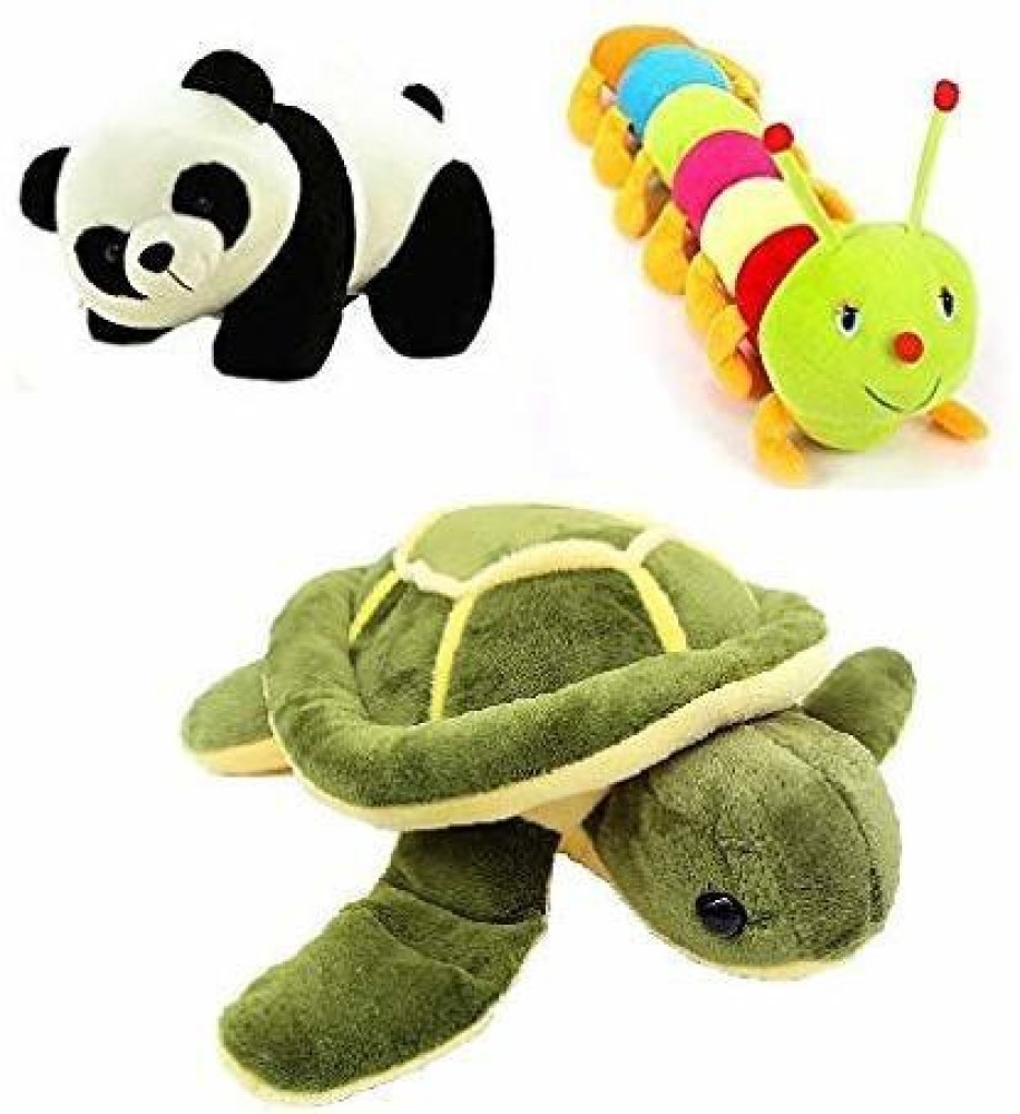 S R Trader Shop Soft toy Panda mother baby teddy and Caterpillar Turtle  - 13 mm