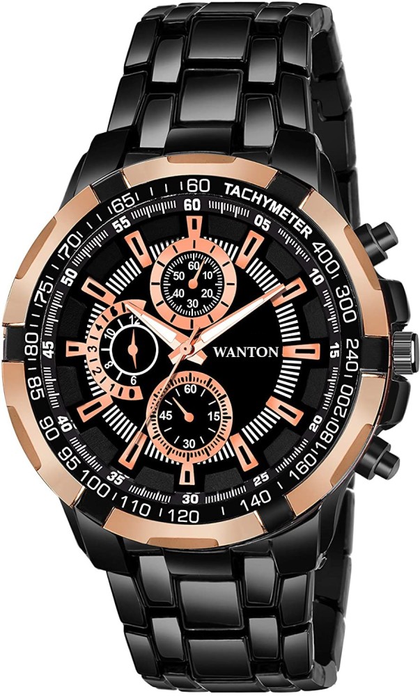 WANTON Black color stylish and professional new variant fashion watches with chronograph design dial watch for men Analog Watch  - For Boys