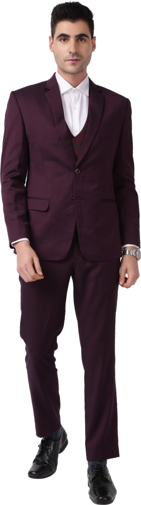 PARK AVENUE Three Piece suit Solid Men Suit