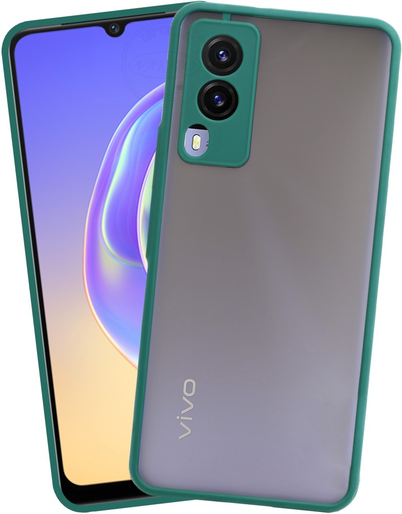 VAKIBO Back Cover for Vivo V21E 5G, Smoke Frosted Back Case With Camera Protection Ring