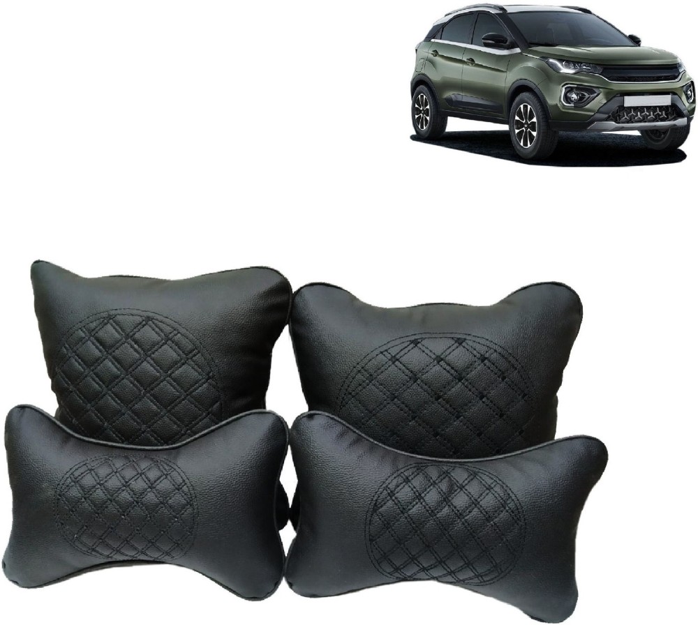 VOCADO Black Leatherite Car Pillow Cushion for Tata