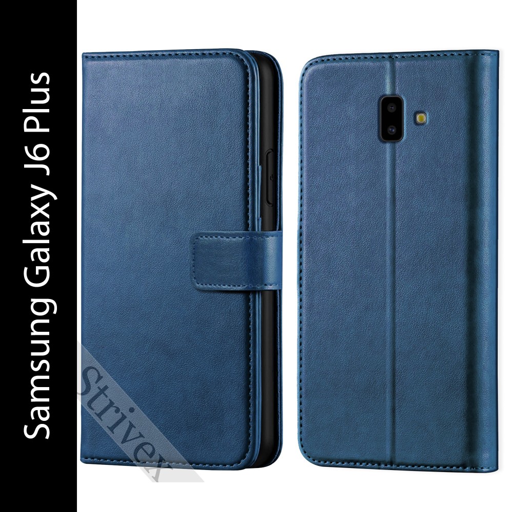 Strivex Back Cover for Samsung Galaxy J6 Plus- Vintage Flip Wallet Back Case Cover