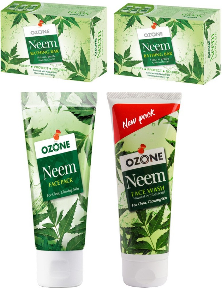 OZONE Neem Skin Care Combo (2 Pcs Neem Soap, 1 Pc Neem Face Wash, 1 Pc Neem Face Pack)