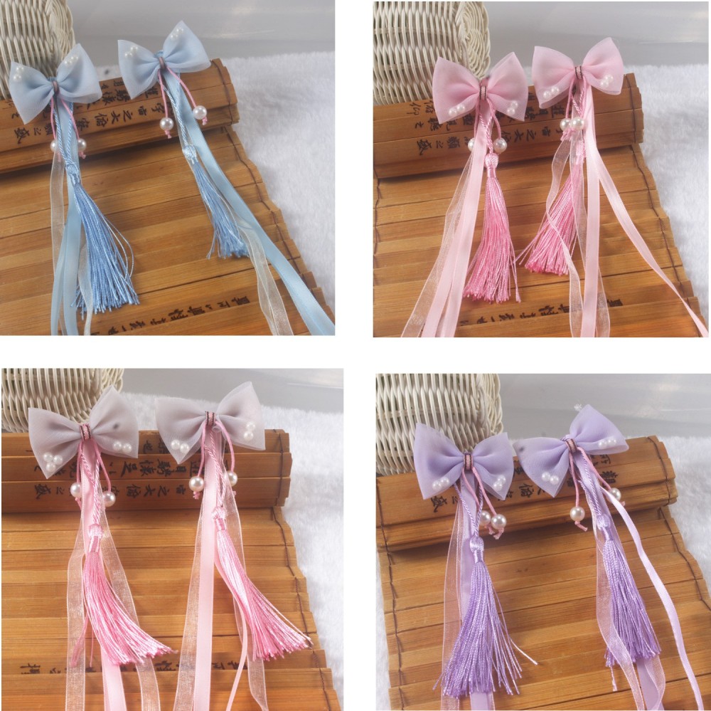 SYGA 4 pairs Baby Hair Pin For Girl Wig Claw Clips Hair Accessory For All Type of Infant Toddler Baby Hairs Bow Pattern- Set of 4, Pink Blue Purple Hair Pin