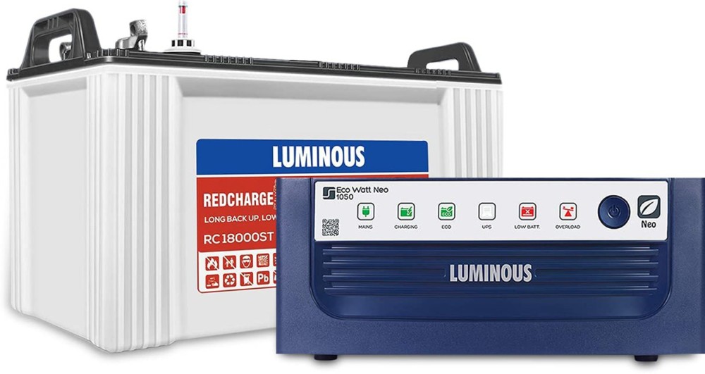 LUMINOUS Eco Watt Neo 1050 with RC18000ST Tubular Inverter Battery