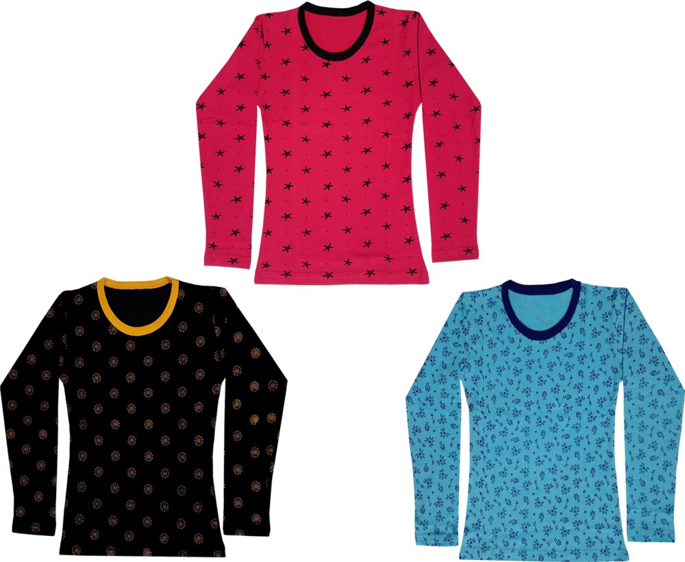 Indistar Girls Printed Pure Cotton T Shirt