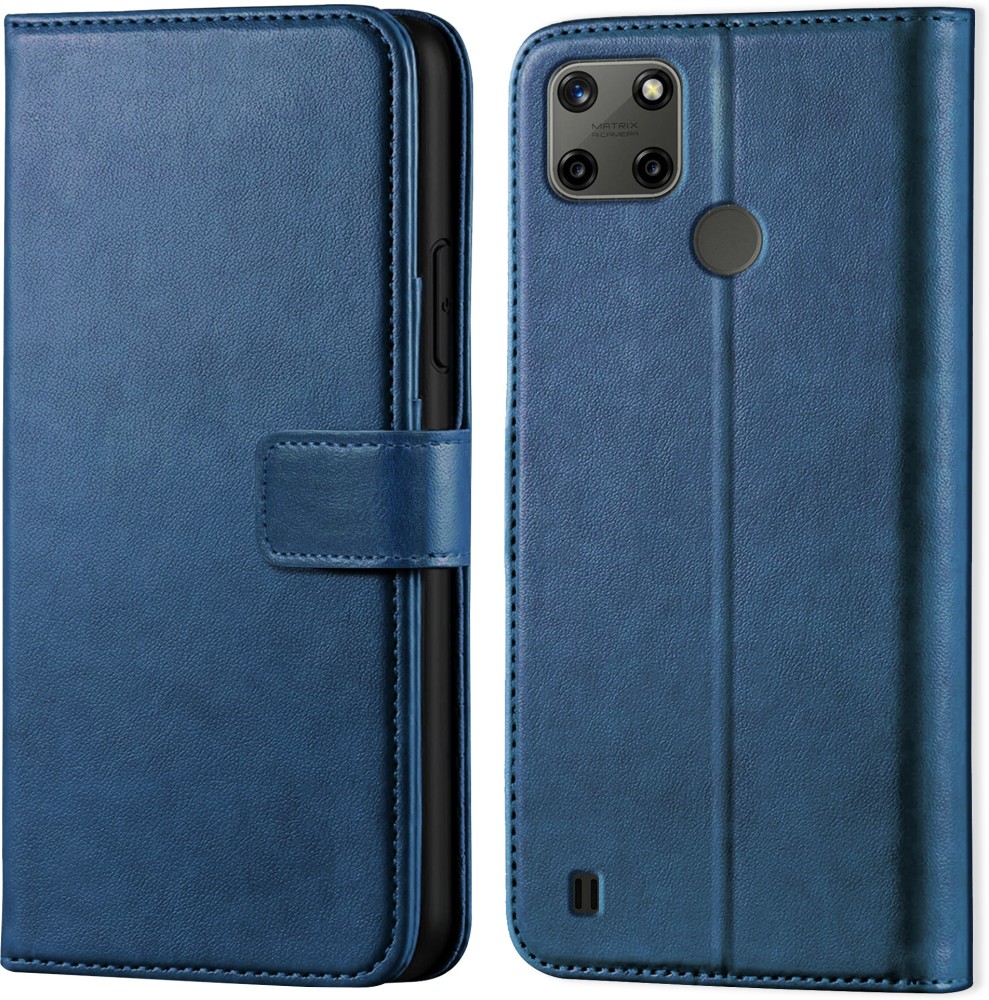 Driden Back Cover for Realme C25Y Vintage Flip Wallet Back Case Cover [Artitifial Leather]