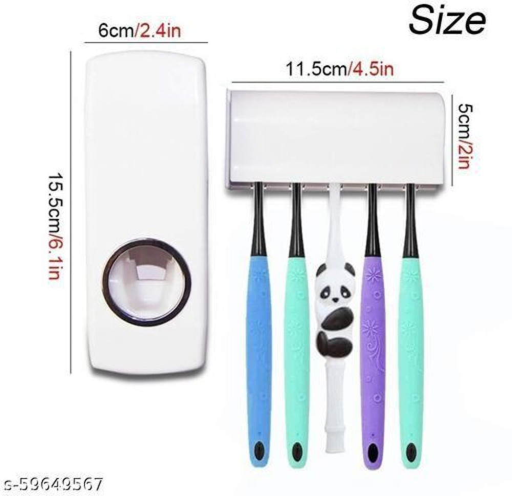 Shidharth Toothpaste Dispenser with Tooth Brush Holder for Home and Bathroom Acessories Plastic Toothbrush Holder