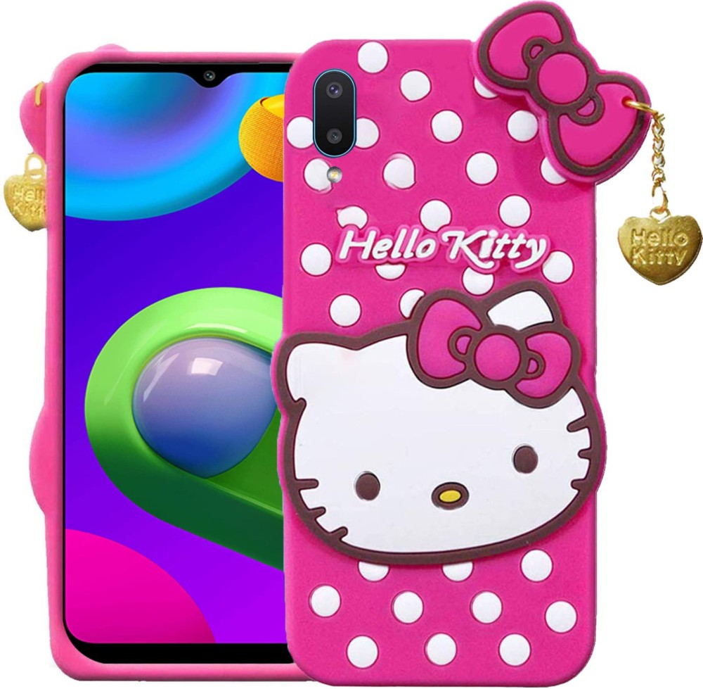 Wowcase Back Cover for Samsung Galaxy M02, 3D Cute Doll, Cute Hello Kitty Case, Soft Girl Back Cover with Pendant
