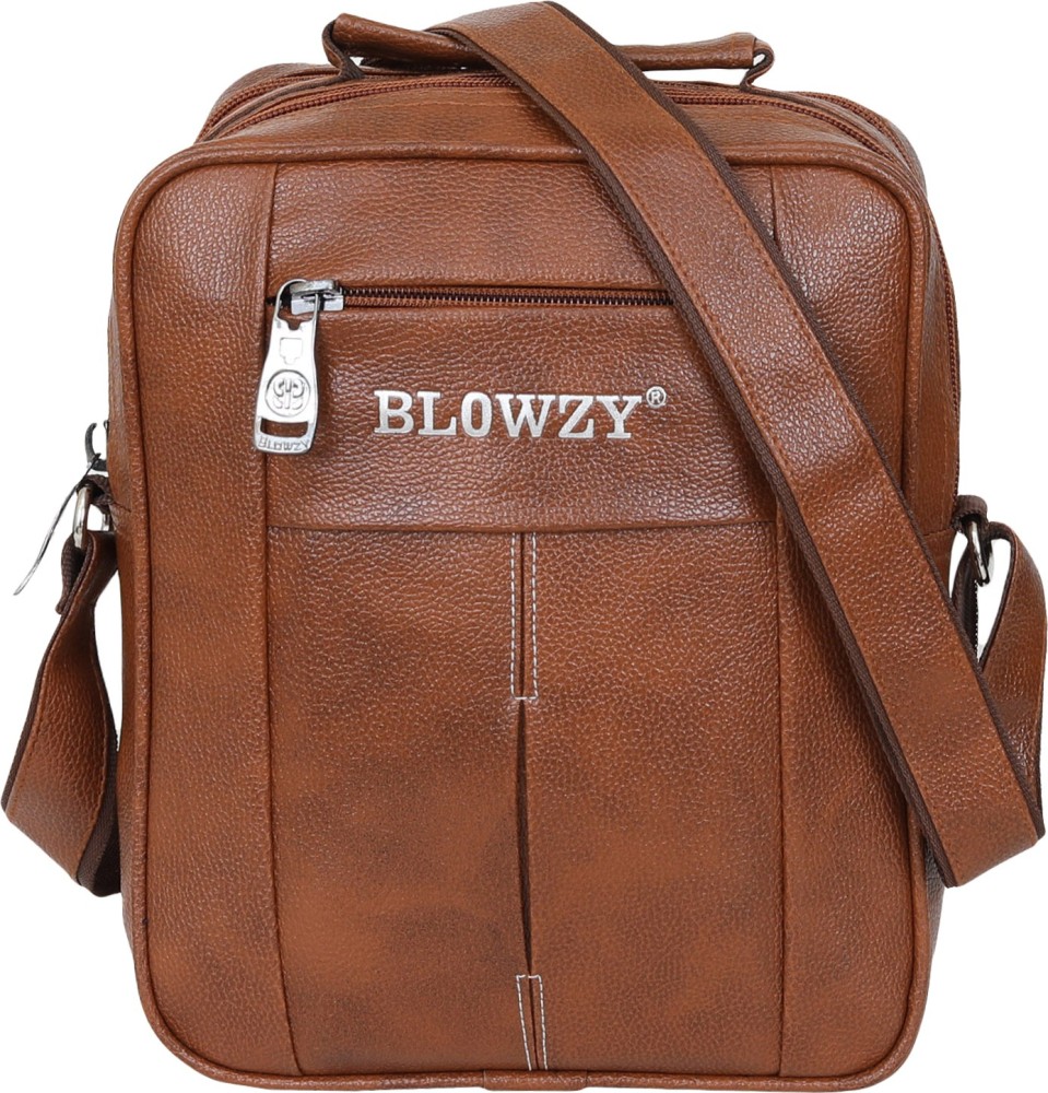 Blowzy Bags Tan Sling Bag Stylish Cross Body Travel Office Business Messenger one Side Shoulder Bag
