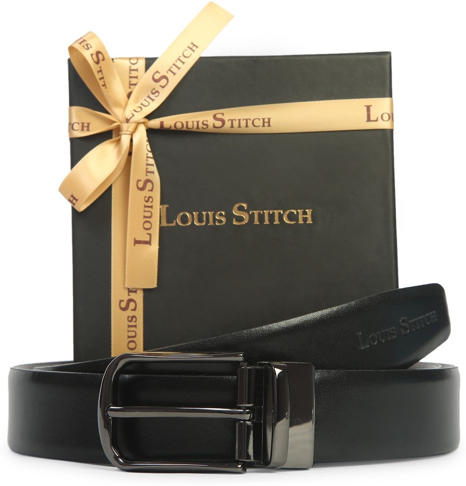 LOUIS STITCH Men Casual, Formal Black, Brown Genuine Leather Reversible Belt
