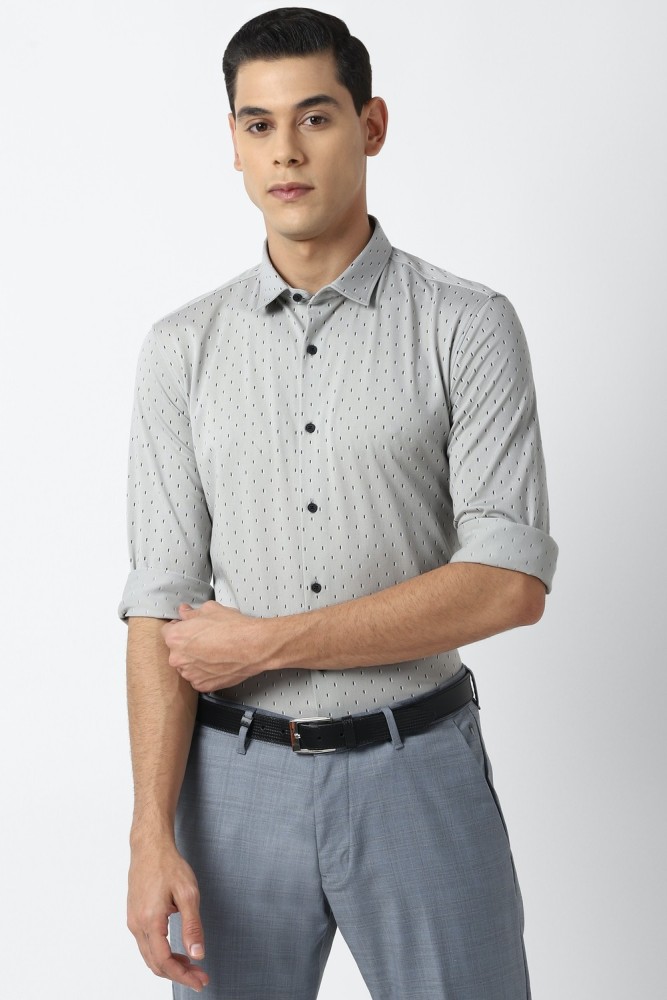 LOUIS PHILIPPE Men Printed Casual Grey Shirt