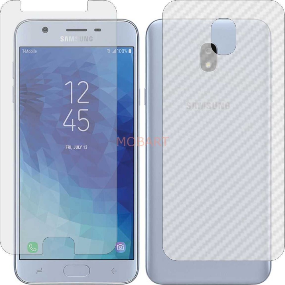 MOBART Front and Back Tempered Glass for SAMSUNG GALAXY J7 2018 (Front Matte Finish & Back 3d Carbon Fiber)