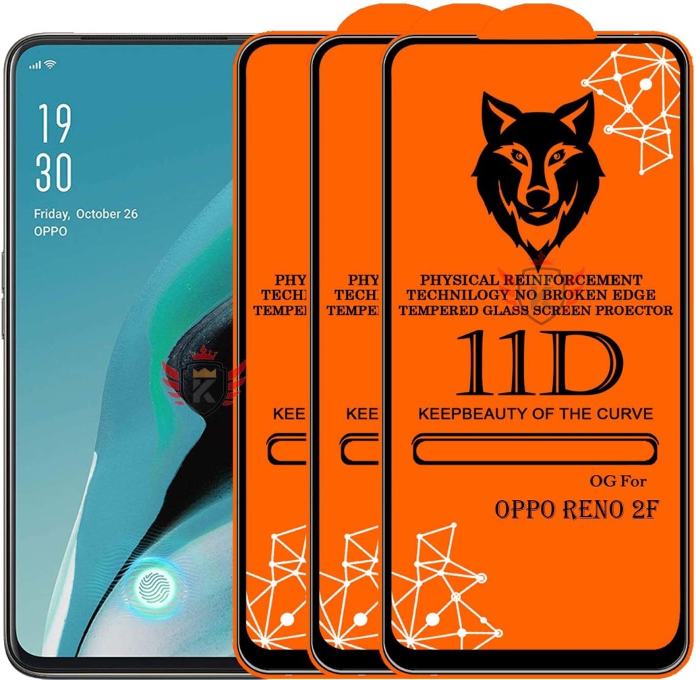 KING COVERS Edge To Edge Tempered Glass for Oppo Reno2 F