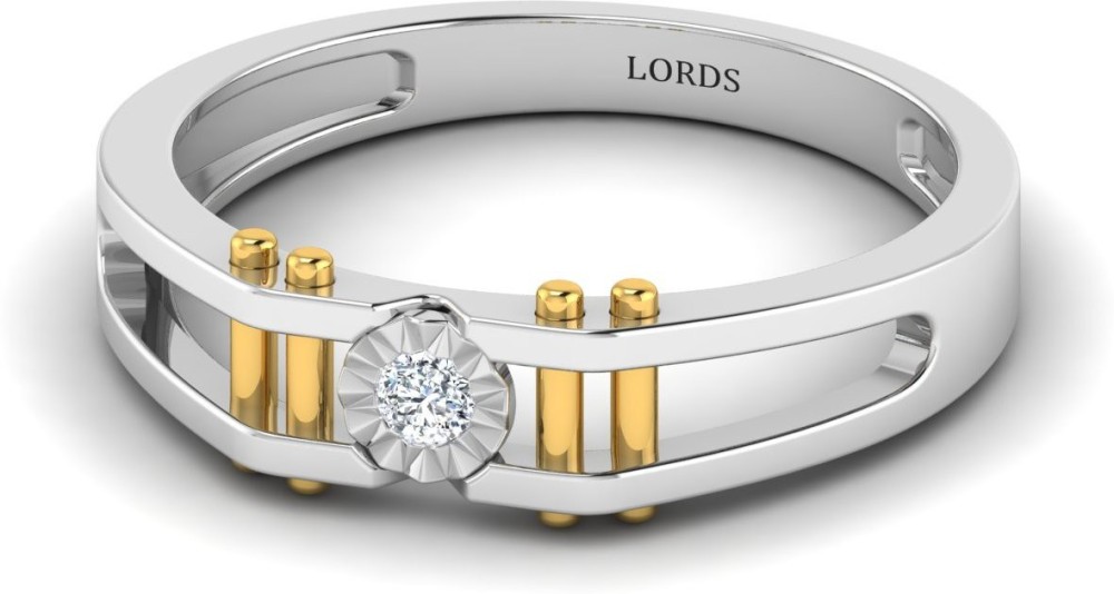 LORDS JEWELS Dungeon 3.49 Grams Diamond-Gold Ring for Men 14kt 14kt Diamond White Gold ring
