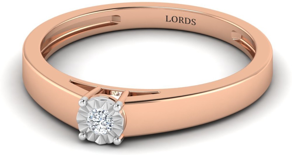 LORDS JEWELS Swain 2.95 Grams Diamond-Gold Ring for Men 14kt 14kt Diamond Rose Gold ring