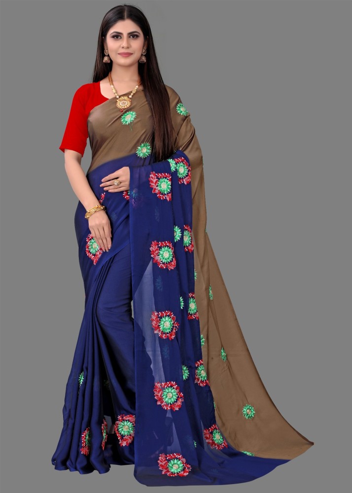 LAHEJA Embroidered Bollywood Chiffon Saree