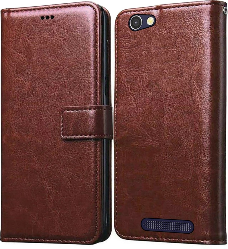 Casotec Flip Cover for Lava A72 4G Leather Flip Cover